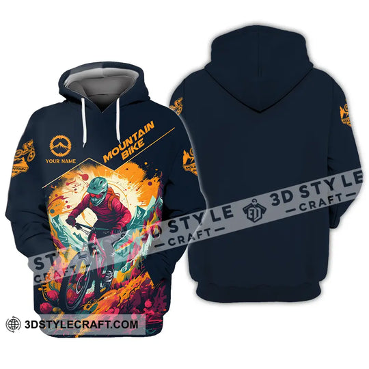 Unisex Shirt - Custom Name Sport Shirt, Drawing Mountain Biker style option 3