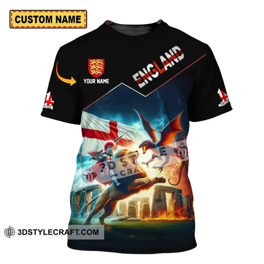 Unisex Shirt - Custom Name Sport Shirt - England Hero style option 1