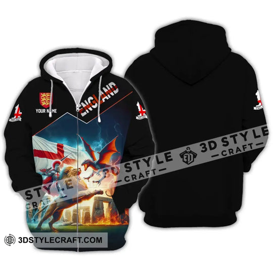 Unisex Shirt - Custom Name Sport Shirt - England Hero style option 3