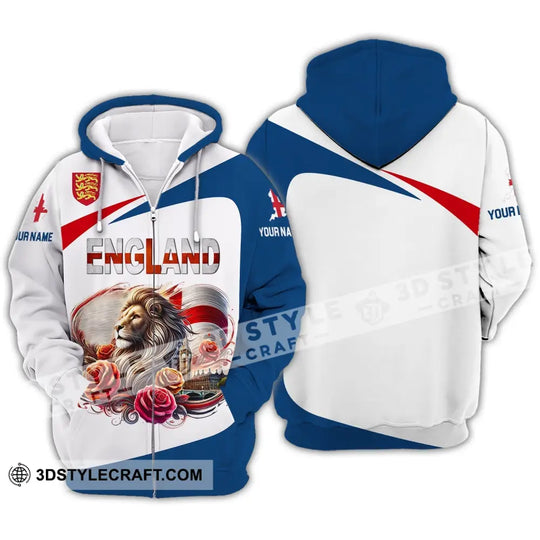 Unisex Shirt - Custom Name Sport Shirt, England Lion Roses style option 3
