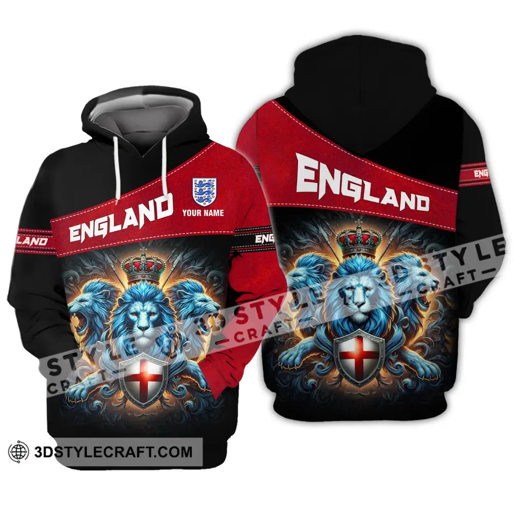 Unisex Shirt - Custom Name Sport England Three Lions Hoodie / S T-Shirt