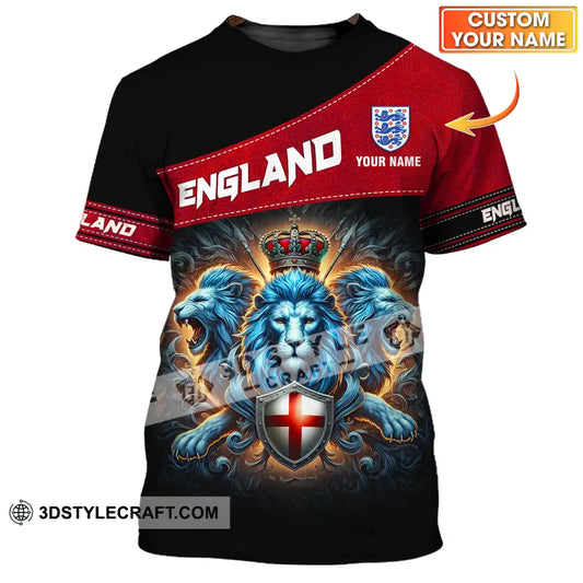 Unisex Shirt - Custom Name Sport England Three Lions T-Shirt