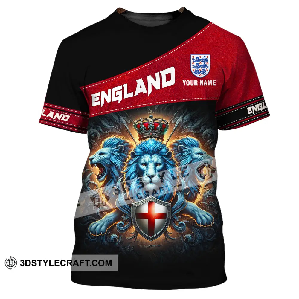 Unisex Shirt - Custom Name Sport England Three Lions T-Shirt / S T-Shirt