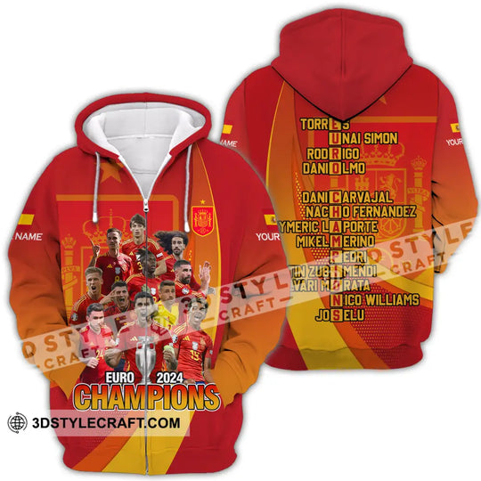 Unisex Shirt - Custom Name Sport Shirt, Euro 2024 Champion Spain style option 4