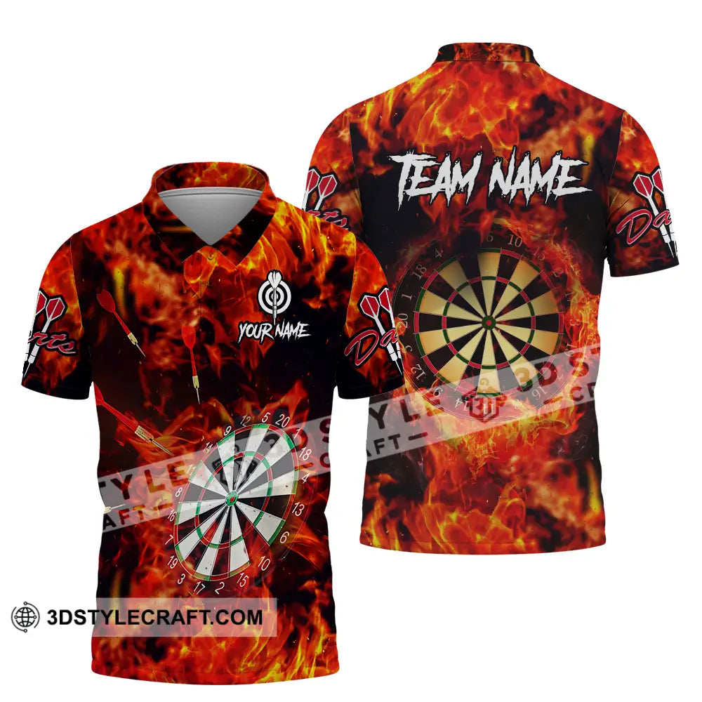 Unisex Shirt - Custom Name Sport Fire Darts Polo / S T-Shirt