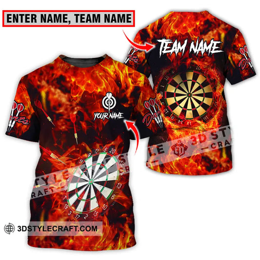 Unisex Shirt - Custom Name Sport Fire Darts T-Shirt