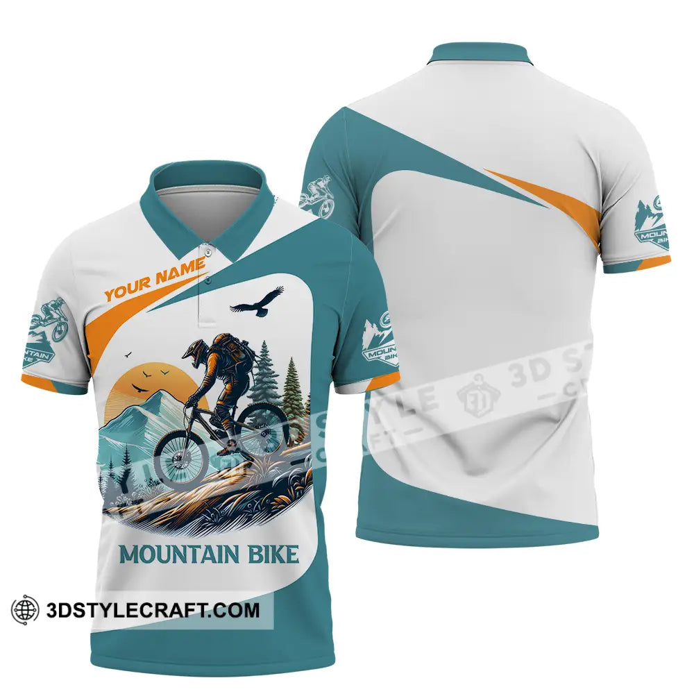 Unisex Shirt - Custom Name Sport For Mountain Bike Player Polo / S T-Shirt