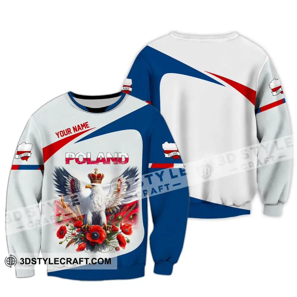 Unisex Shirt - Custom Name Sport Poland Icons Long Sleeve / S T-Shirt