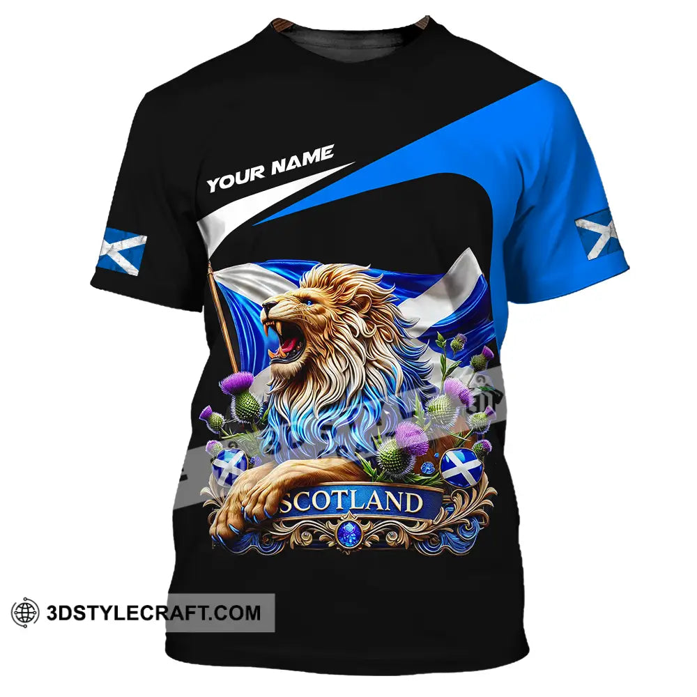 Unisex Shirt - Custom Name Sport Scotland Lion T-Shirt / S T-Shirt