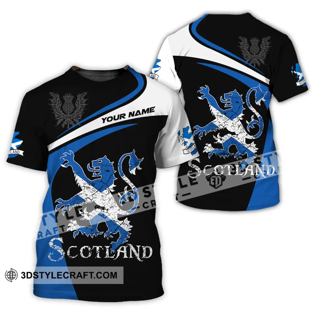 Unisex Shirt - Custom Name Sport Scotland Lion T-Shirt / S T-Shirt