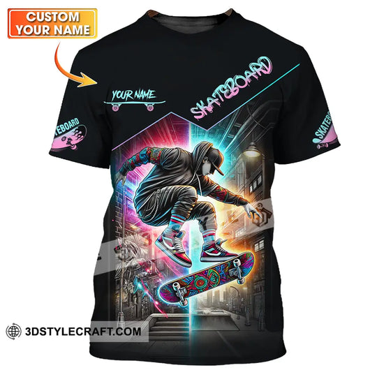 Unisex Shirt - Custom Name Sport Shirt, Skateboard style option 1