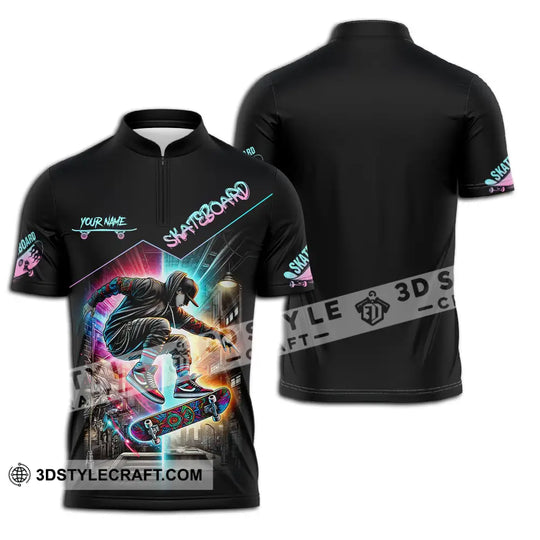 Unisex Shirt - Custom Name Sport Shirt, Skateboard style option 2