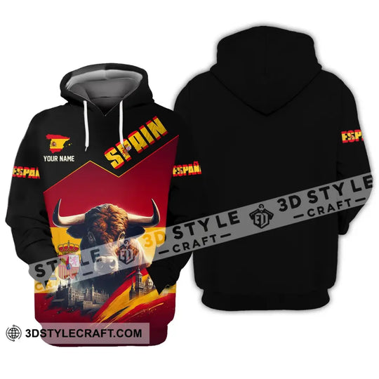 Unisex Shirt - Custom Name Sport Shirt - Spain Bull style option 2