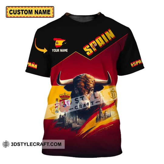 Unisex Shirt - Custom Name Sport Shirt - Spain Bull style option 1