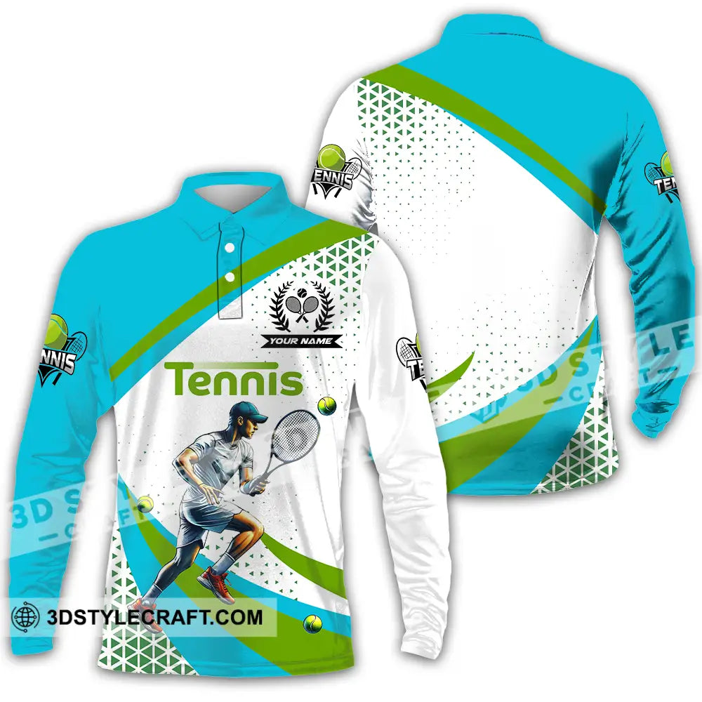 Unisex Shirt - Custom Name Sport Tennis Lover Long Sleeve Polo / S T-Shirt