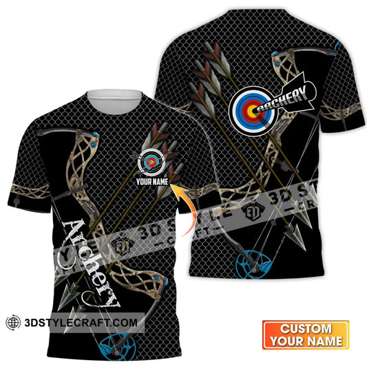 Unisex Shirt - Custom Name Sport Three Arrows Archery T-Shirt