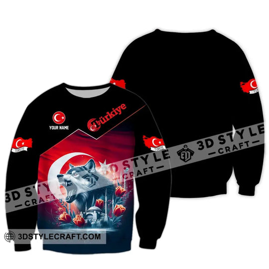 Unisex Shirt - Custom Name Sport Shirt - Türkiye Wolf style option 4