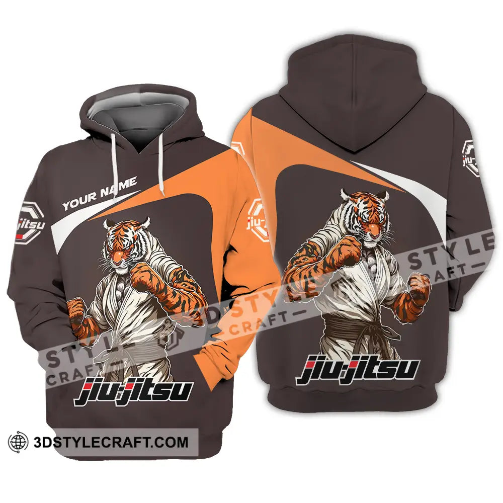 Unisex Shirt - Custom Name Strong Tiger Jiu Jitsu Hoodie / S T-Shirt