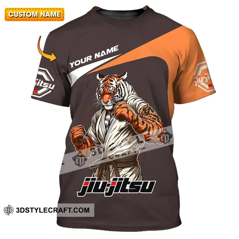 Unisex Shirt - Custom Name Strong Tiger Jiu Jitsu T-Shirt