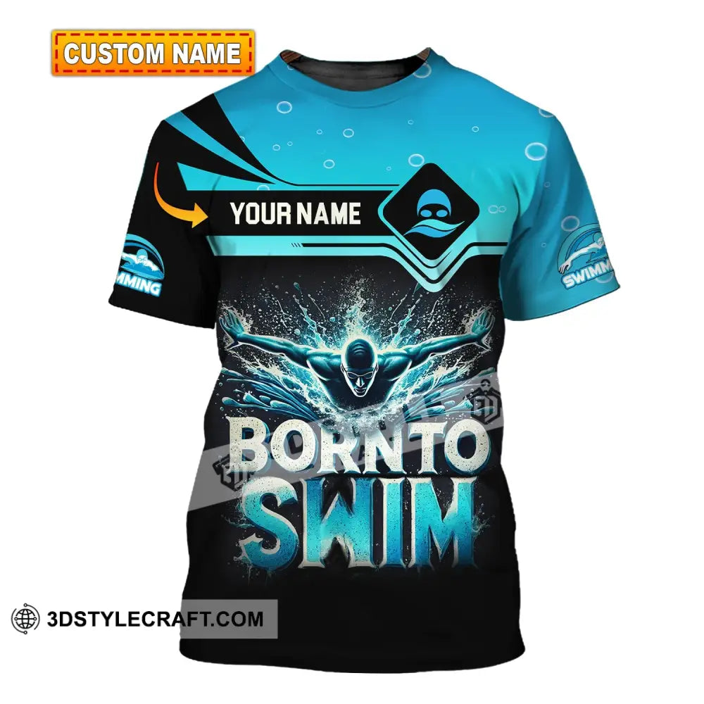 Unisex Shirt Custom Name Swimming T-Shirt For Club Gift Swimmers T-Shirt