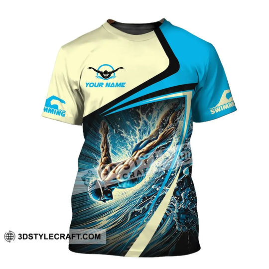 Unisex Shirt, Custom Name Swimming Shirt, T-Shirt for Swimming Club, Gift for Swimmers style option 2