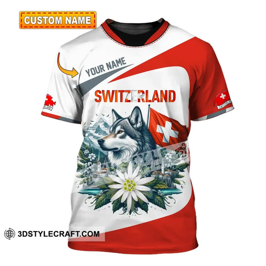 Unisex Shirt, Custom Name Switzerland Shirt, Switzerland Polo Long Sleeve, Switzerland Gift style option 1