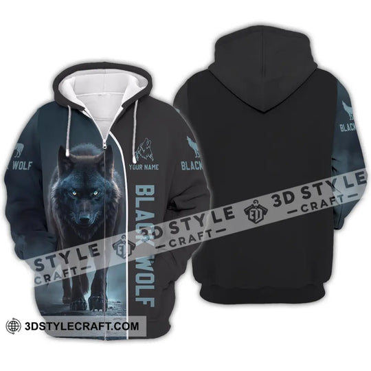 Unisex Shirt - Custom Name T-Shirt, Black Wolf style option 4