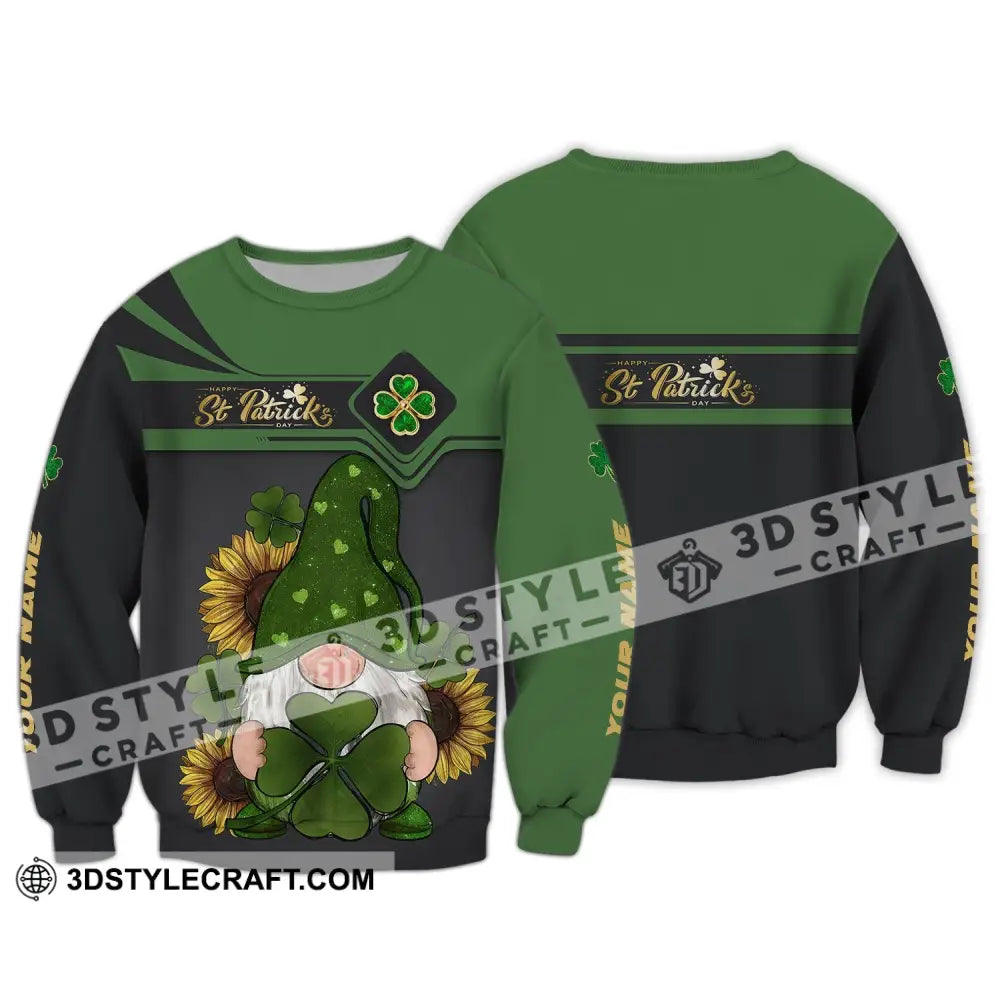 Unisex Shirt - Custom Name T-Shirt Clover Happy Saint Patrick’s Day Long Sleeve / S T-Shirt