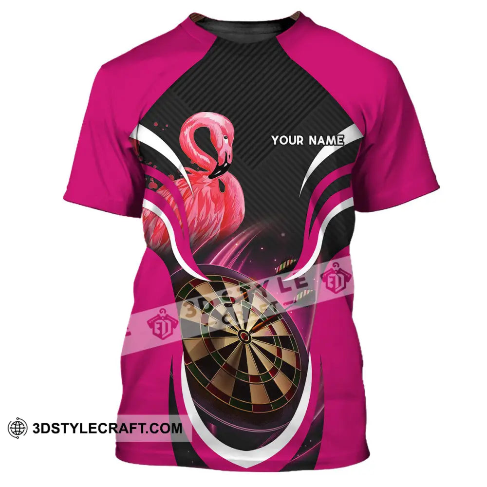 Unisex Shirt - Custom Name T-Shirt Darts Player Flamingo T-Shirt