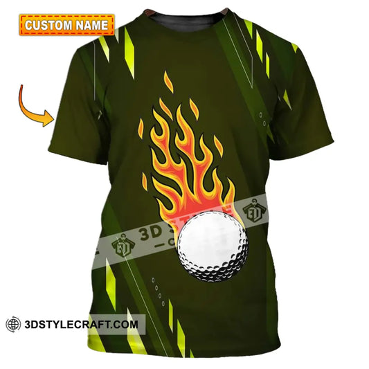 Unisex Shirt - Custom Name T-Shirt Fire Gold Ball T-Shirt