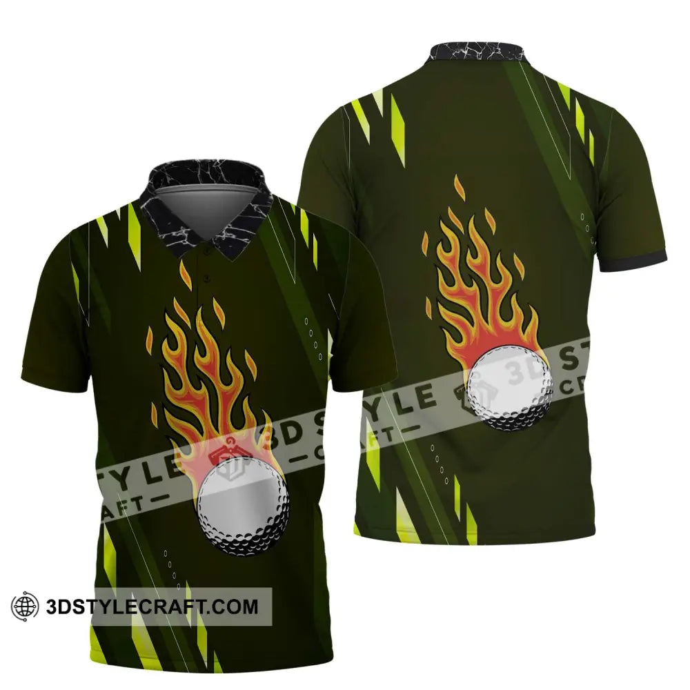 Unisex Shirt - Custom Name T-Shirt Fire Gold Ball Polo / S T-Shirt