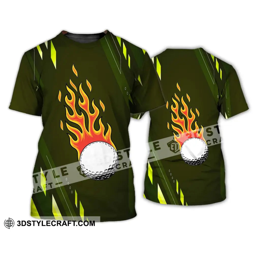 Unisex Shirt - Custom Name T-Shirt Fire Gold Ball / S T-Shirt