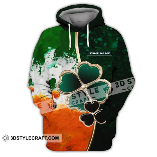 Unisex Shirt - Custom Name T-Shirt - Green And Orange Clover Shirt For Saint Patrick's Day style option 3