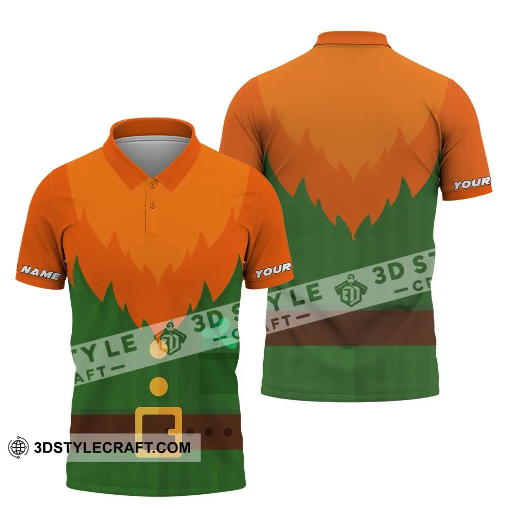 Unisex Shirt - Custom Name T-Shirt Green And Orange Patrick’s Day Polo / S T-Shirt