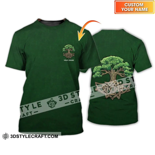Unisex Shirt - Custom Name T-Shirt - Green Tree Shirt style option 1