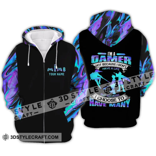 Unisex Shirt - Custom Name T-Shirt, I Am A Gamer Not Because I Don't Have A Life Shirt style option 4