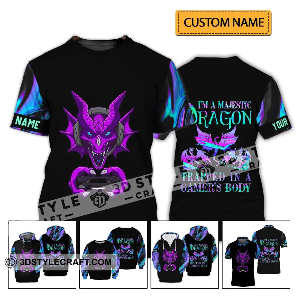 Unisex Shirt - Custom Name T-Shirt I Am A Majestic Dragon T-Shirt