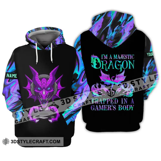 Unisex Shirt - Custom Name T-Shirt, I Am A Majestic Dragon style option 3