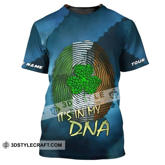 Unisex Shirt - Custom Name T-Shirt It’s In My Dna Clover For Saint Patrick’s Day / S T-Shirt