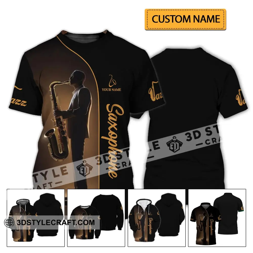 Unisex Shirt - Custom Name T-Shirt Jazz Saxophone Player T-Shirt