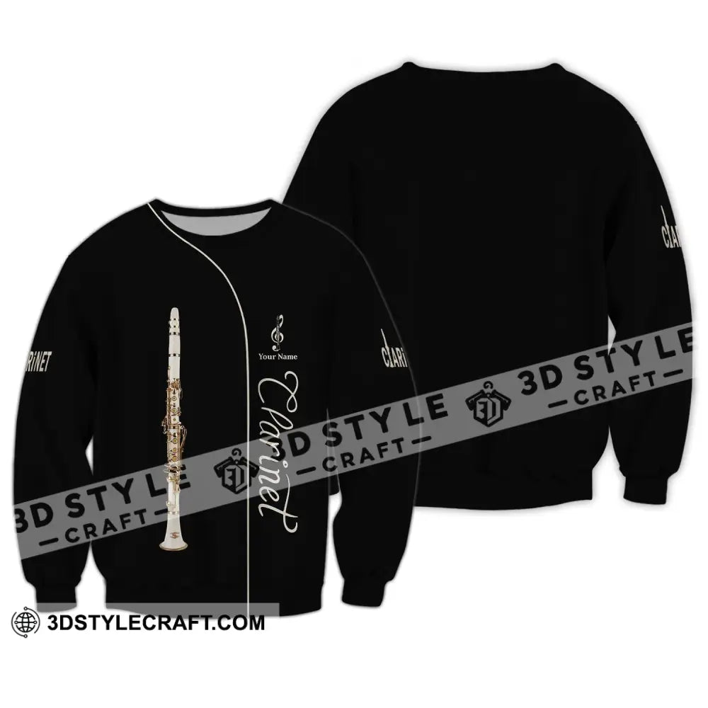 Unisex Shirt - Custom Name T-Shirt Love Clarinet Lover Long Sleeve / S T-Shirt