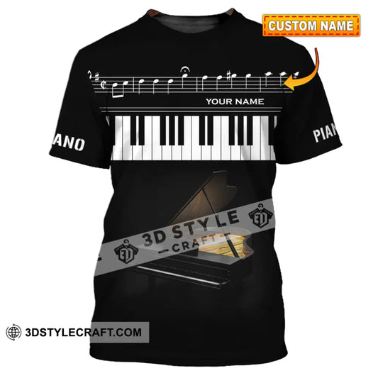 Unisex Shirt - Custom Name T-Shirt Piano Keys T-Shirt