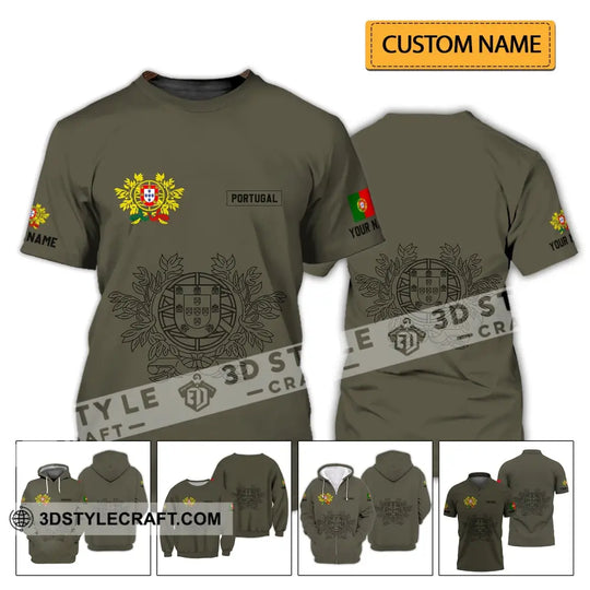 Unisex Shirt - Custom Name T-Shirt - Portugal Name Clothing, Portugal Coat Of Arms style option 2