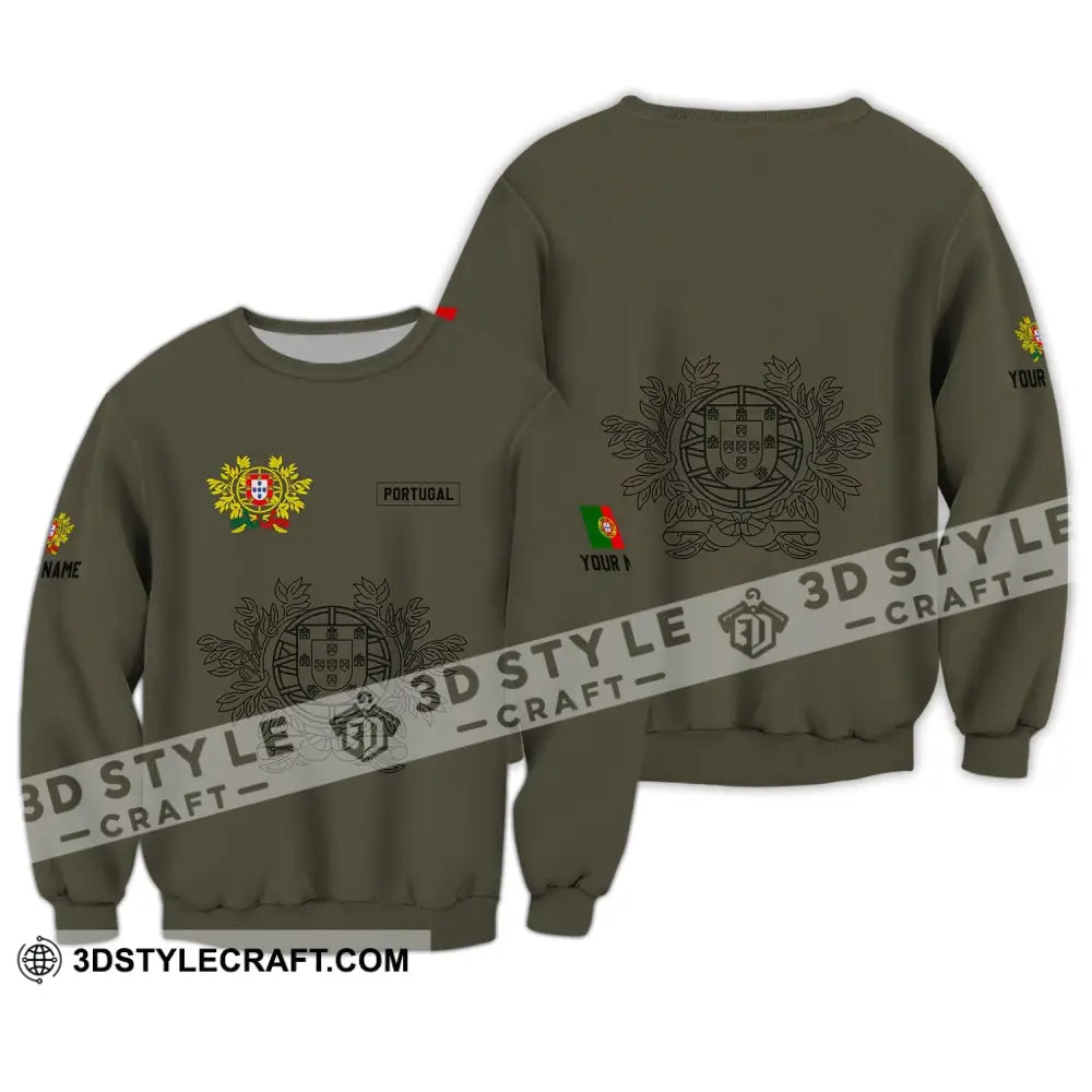 Unisex Shirt - Custom Name T-Shirt Portugal Clothing Coat Of Arms Long Sleeve / S T-Shirt