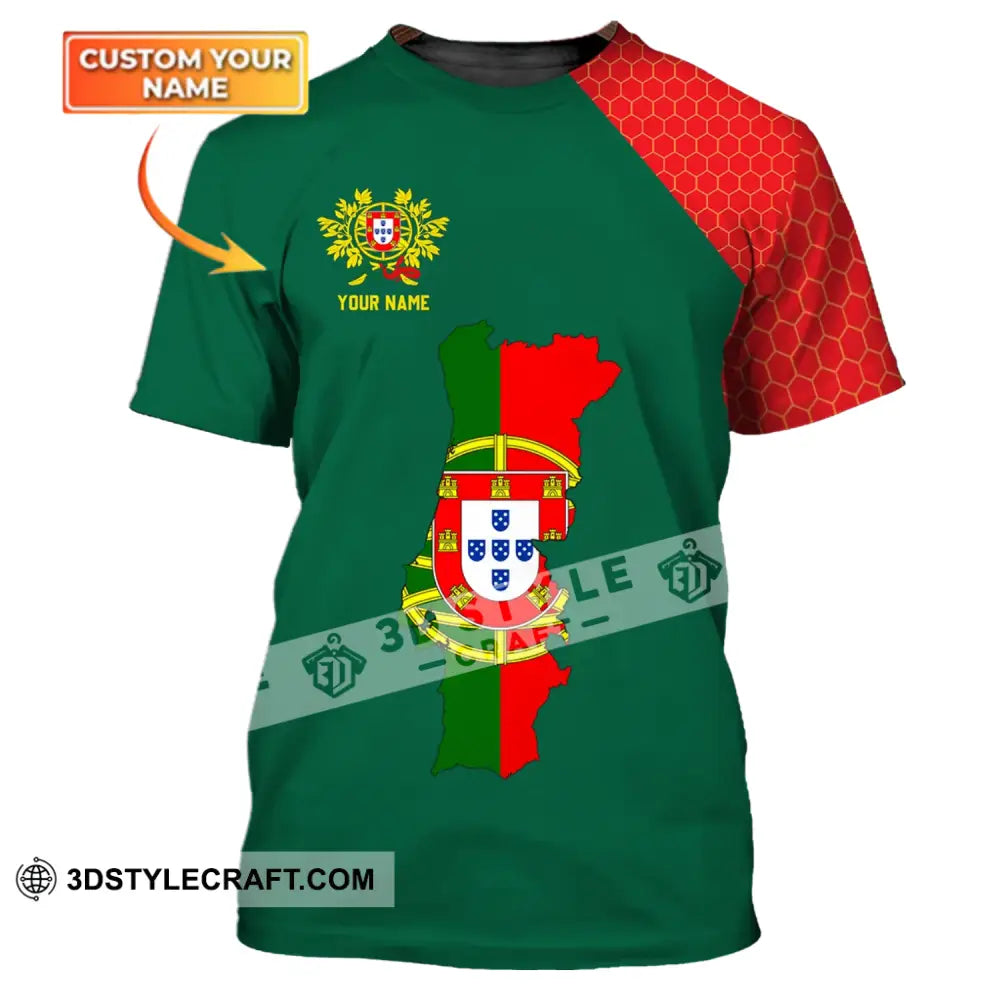 Unisex Shirt - Custom Name T-Shirt Portugal Clothing Map T-Shirt