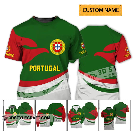 Unisex Shirt - Custom Name T-Shirt - Portugal Name Clothing, Portugal Proud Version style option 2