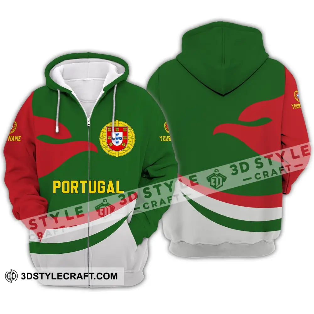 Unisex Shirt - Custom Name T-Shirt Portugal Clothing Proud Version Zipper Hoodie / S T-Shirt