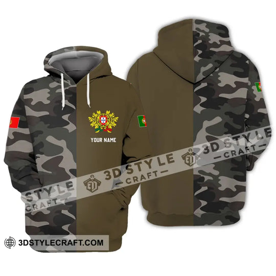 Unisex Shirt - Custom Name T-Shirt, Portugal Half Camo Design Shirt style option 3