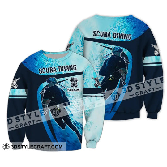 Unisex Shirt - Custom Name T-Shirt - Scuba Diving Oxygen Mask Clothing style option 4