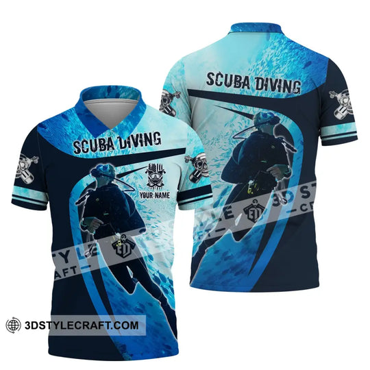 Unisex Shirt - Custom Name T-Shirt - Scuba Diving Oxygen Mask Clothing style option 3